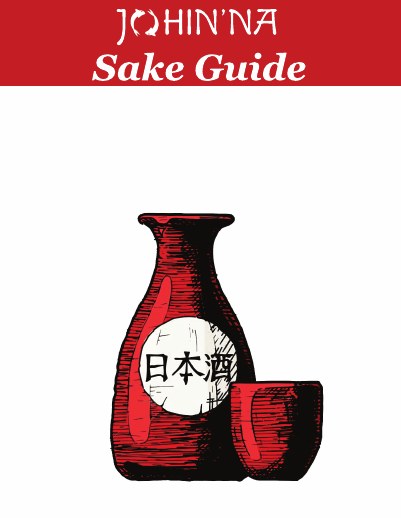 Cover of Sophia’s Johin’na Sake Guide, with a red sake bottle illustration